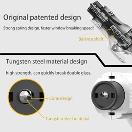 Window Breaker Emergency Rescue Tool Kit with Keychain for Car, Bus and Other Vehicles, 2 Pieces