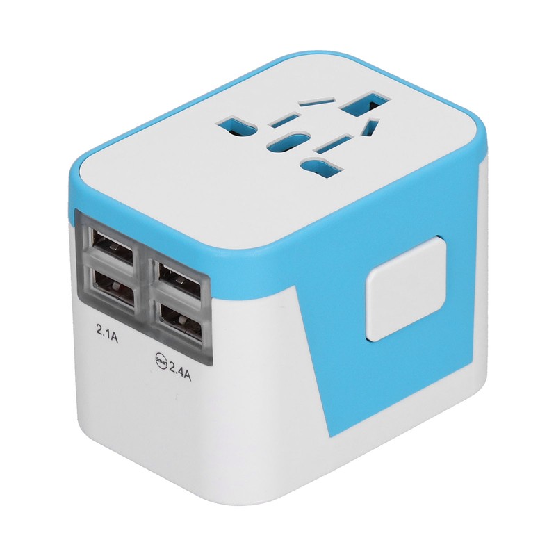 International Power Adapter Travel Plug with 4 USB Ports for