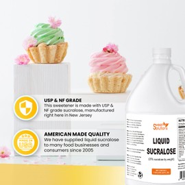 Concentrated Liquid Sucralose Sweetener, 25% Concentrated Sugar Alternative, 1 Gallon. Bulk for Drinks, Food, and Pastries, Zero Calories and No Carbs (1- Pack)