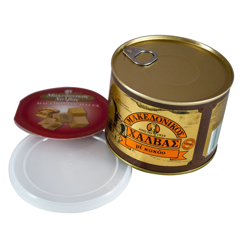 Greek Macedonian Halva with Cocoa Net Weight 500gr Tin can