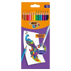 BIC Kids Evolution Illusion Erasable Colored Pencils, Pack of 12