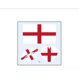 English Flag 4 Packs 12 PCS English Flag Tattoos England Cross of St George Party Favors