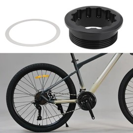 Micro Traders 1Pc Bicycle Flywheel Cover 12 Speed Flywheel Locking Cover with Spacer Compatible with Shimano M7100 M8100 M9100 M6100 30.5x26x12mm Black