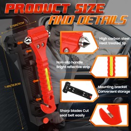 Milifox 2 Pack Car Window Breaker Seatbelt Cutter - Auto Glass Breaker,2-in-1 Emergency Window Breaker Tool Car Glass Breaker Tool,Car Escape Tool for Underwater and Roadside Emergencies