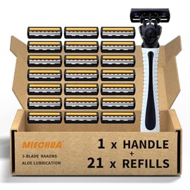 Maquinilla de afeitar de 3 hojas, de plástico antideslizante, con recarga manual para hombres, herramienta reutilizable para el cuidado facial, suministros de afeitado para hombres y mujeres