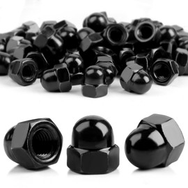 SWTYExt Pack of 50 Acorn Nuts M4 Galvanised Cap Nuts DIN 1587 Black High Shape High Quality Cap Nuts Hexagonal Cap Nuts Carbide Steel for Bicycle Screws Threaded Rods