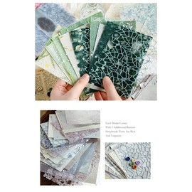 Veumoie 156 Sheets Textured Scrapbook Paper, 6 Pack Decorative Craft Paper and Mesh Fabric Assorted Set 3.9x5.5 Inch