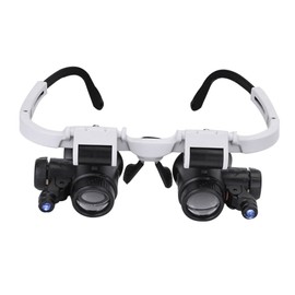 Magnifier Glasses 8X 15X 23X Magnifying Glasses LED Headband Glass Eye Magnifying Repair Tool Watchmaking Coin Stamp Currency Book Errors Jewelry Necklace Beading Biology Loupe Microscope