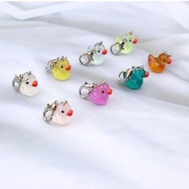 welsoon Glow-in-the-Dark Duck Zipper Pull Charms (8 Pack) - Cute Bag Accessories for Purses, Backpacks, Jackets - Unique Gifts for Women, Mothers Day, Christmas Stocking Stuffers