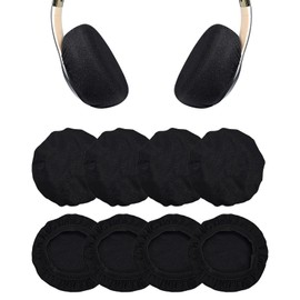 4 Pairs Headphone Ear Covers, Sweat Mesh Headphone Covers Washable and Stretchable Headphone Earpads Replacement for Gym, Libraries, Studying, Gaming, Aviation Noise Reduction (9-11cm)