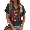 AMWIPE Strawberry Tshirt Womens V Neck Fruit Tshirts Strawberries Graphic