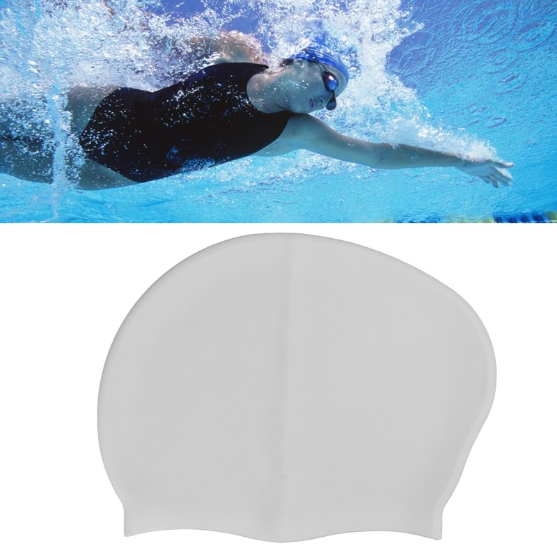 Swim Bathing Cap Silicone Waterproof Swimming Head Cover Professional with