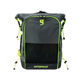 geckobrands Waterproof All Sport 32L Backpack Daypack Sports Gym Hiking Outdoor Travel (Grey Neon Green)