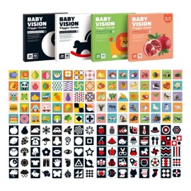 Tarjetas de Estimulación Visual Montessori para Bebés 0-36 Meses Alto Contraste