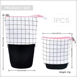 CIYIN Children's Pencil Case, Pop Up Pencil Case, Pop Up Pencil Case, Pencil Case Children, Pencil Case for Children, Pencil Case 2 in 1, for Students, Teenagers, Girls, Boys, Gift, Grid, Modern