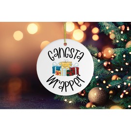Gangsta Wrapper Christmas Ornament