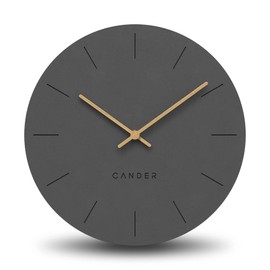 Cander Berlin MNU 2630 G Wall Clock MDF Silent without Ticking Noises 30 cm Analogue Living Room Modern Vintage Grey Anthracite Wooden Hands