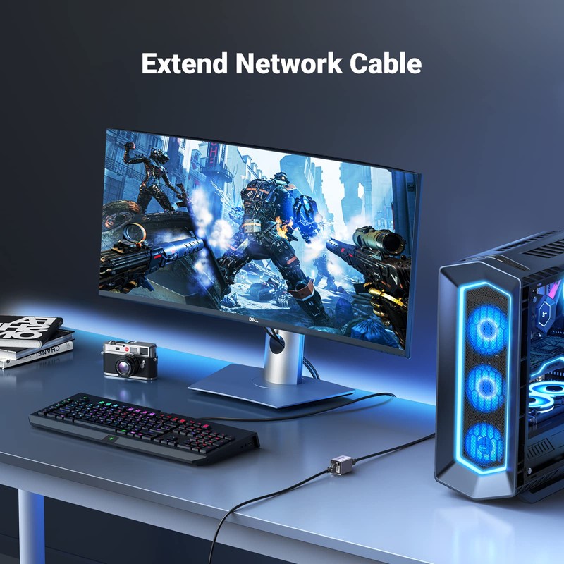 UGREEN Ethernet Extender 10Gbps, 2 Pack Ethernet Coupler for Cat8