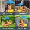 MIXXIDEA Wooden Squirrel Feeder Table with Water Bowl, Squirrel Picnic