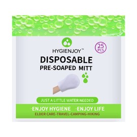 HYGIENJOY-Rinse Free Bath Wipes(25 counts),Disposable No Rinse Body Wash,More Convenient to Use,Mitten Shower Wipes,for Nursing The Elderly,The Injured and The Disabled (1 Pack)