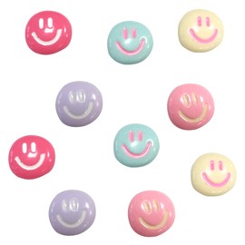 10 Colourful Smiley Face Fridge Magnets, Cute Round Strong Magnets, Creative Magnets for Kids, Whiteboard, Crafts, Kitchen Decor, Magnetic Board, Cabinet, Dishwasher and Office Use