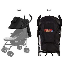 Pram Sun Shade Cover Baby Stroller Sun Shade Canopy Awning Pushchair Sunshade Sun Cover Universal Baby Buggy Sun Shade Parasol Umbrella with Pockets Mesh Window Adjustable Retractable