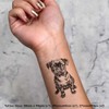 4 x 'Cute Pug Puppy' Temporary Tattoos - Water Resistant,