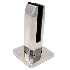 Set of 2 NUZAMAS 304 Stainless Steel Glass Panel Posts, Square, Swimming Pool Fence, Garden, Balcony Fencing Clamp, Round Spigot Balustrade Post, Bracket, Floor Mounted