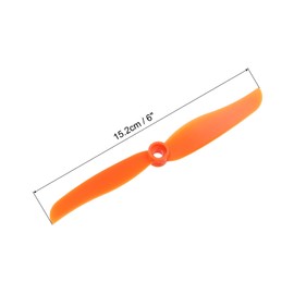 MECCANIXITY 6Pcs 6035 RC Propellers Blade Prop 2 Vane 15.2cm Dia Plastic for RC Aircraft Quadcopter Prop Replacement, Orange with 9 Plastic Washers