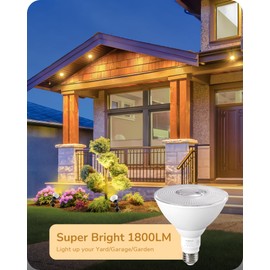 EDISHINE PAR38 LED Outdoor Flood Light Bulb 4 Pack, 18W (120W Equivalent), Dimmable Waterproof Flood Light Bulbs, E26 Base, 3000K Warm Light 1800LM for Yard Porch Driveway, ETL Listed