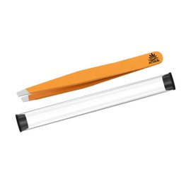 ARSUK Tweezers Soldering Tweezers Angled Tweezers Eyebrow Tweezers for Perfect Precision Eyebrow Plucking Face Hair Removal Tweezers for Women and Men (Apple Orange)