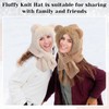 Silicherry 3 Pcs Winter Bear Ear Beanie Hat Scarf Women