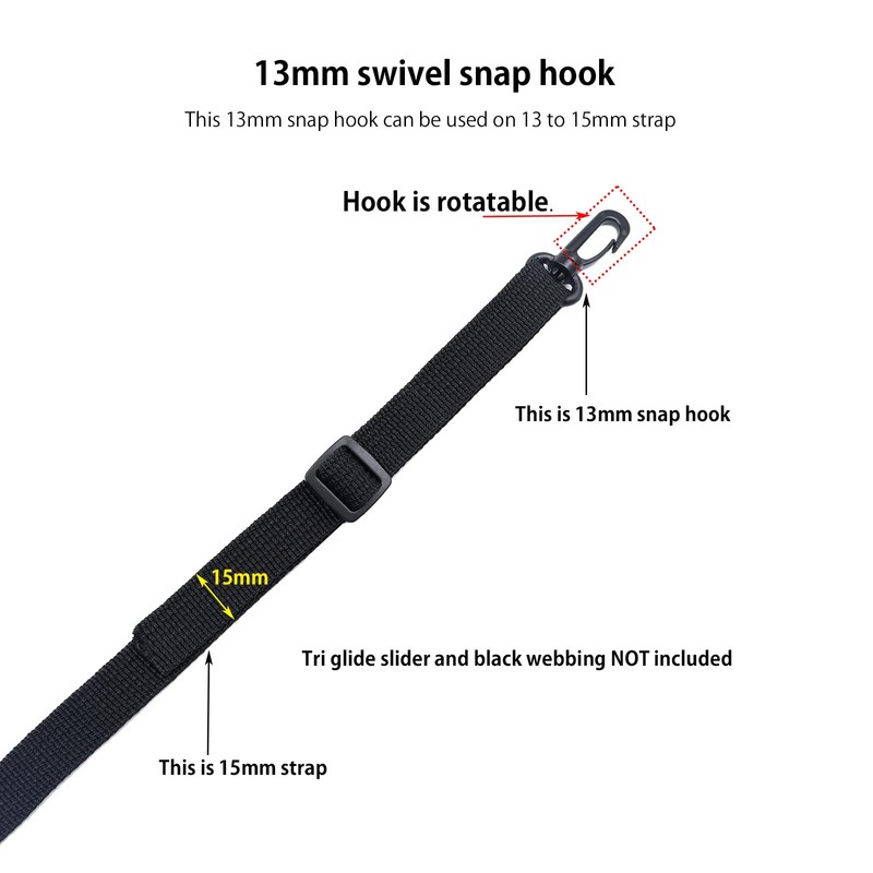 BAIWOAK Plastic Snap Hook 13 to 15mm Plastic Snap Hook