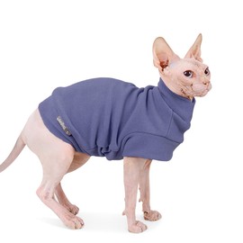 Small Dogs Fleece Dog Sweatshirt - Cold Weather Hoodies Spring Soft Vest Thickening Warm Cat Sweater Puppy Clothes Sweater Winter Sweatshirt Pet Pajamas for Small Dog Cat Puppy (Small, Grayish Purple)
