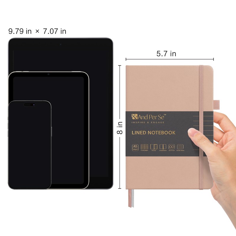 &And Per Se Lined Journal Notebook, 160 Pages, A5 5.7