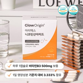 Gloorigin Amimax Vitamin B3 (high dose 500mg) Niacinamide 100 capsules, 1 piece / 글로오리진 아미맥스 비타민B3(고용량 500mg) 나이아신아미드 100캡슐, 1개