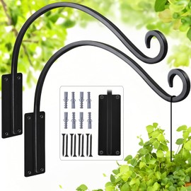 GESTONE 16 Inch Plant Hangers Outdoor 2 Pack,Plant Hanging Hook Bracket for Bird Feeder Hanger,Hanging Plant Hooks for Outside Baskets Lanterns Wind Chimes Outdoor Indoor