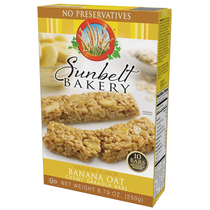 Sunbelt Bakery Banana Oat Chewy Granola Bar, 0.9 oz Bars,