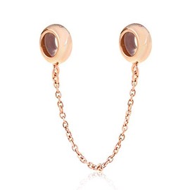 925 Sterling Silver Stopper Safety Chain Bead Charm for European Charm Bracelets, Sterling Silver