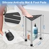 LarFaFa Stainless Steel Shower Stool, 15.4'' H Shower Foot Rest,