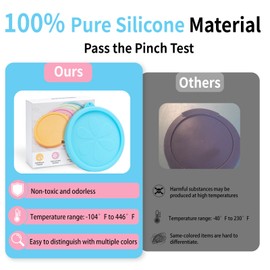 4 Cup Silicone Replacement Lids for Pyrex 7201-PC, 4Pcs Round Seal Storage Cover Safe for Glass Bowls, for Microwave, Dishwasher and Freezer, Leak-proof, 4 Colors for Easy Differentiation
