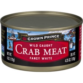 Crown Prince Fancy White Crab Meat, 6-Ounce Cans (Pack of 12)