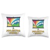 Projector Screen Colorful Landscape with a Rainbow Design Throw Pillow