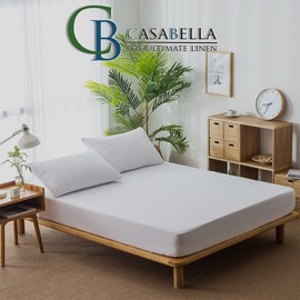 Casabella New Waterproof Terry Towel Matress Protector 12" Fitted Bed Cover Polycotton Mattress Protectors (Single, Waterproof)