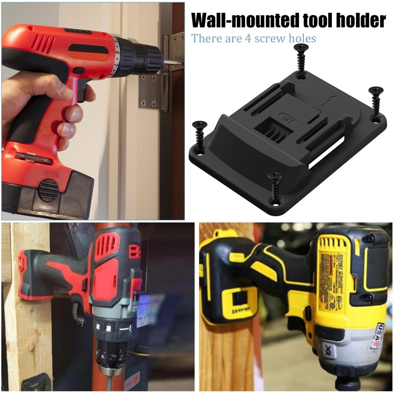 SHUOHONG Pack of 4 Wall Mount Tool Holder for Makita