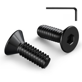 Zuyya Countersunk Screws M5 x 25 mm Hexagon Socket Drive Black Screws Stainless Steel A2 V2A Countersunk Screws Full Thread with Allen Key Pack of 20