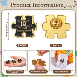 Solsew 20 Set Year of Service Pin Employee Appreciation Gifts Bulk Excellence Award Lapel Pin with Thank You Cards Recognition Gifts for Coworker Staff Teacher Team Employee of the Year Gift(10 Year)