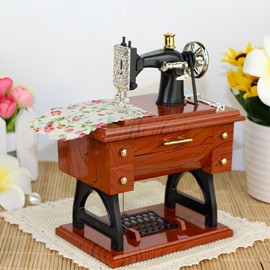 Sewing Machine Music Box Vintage Sewing Music Box Music Sartorius Model for Girl (Large Size)