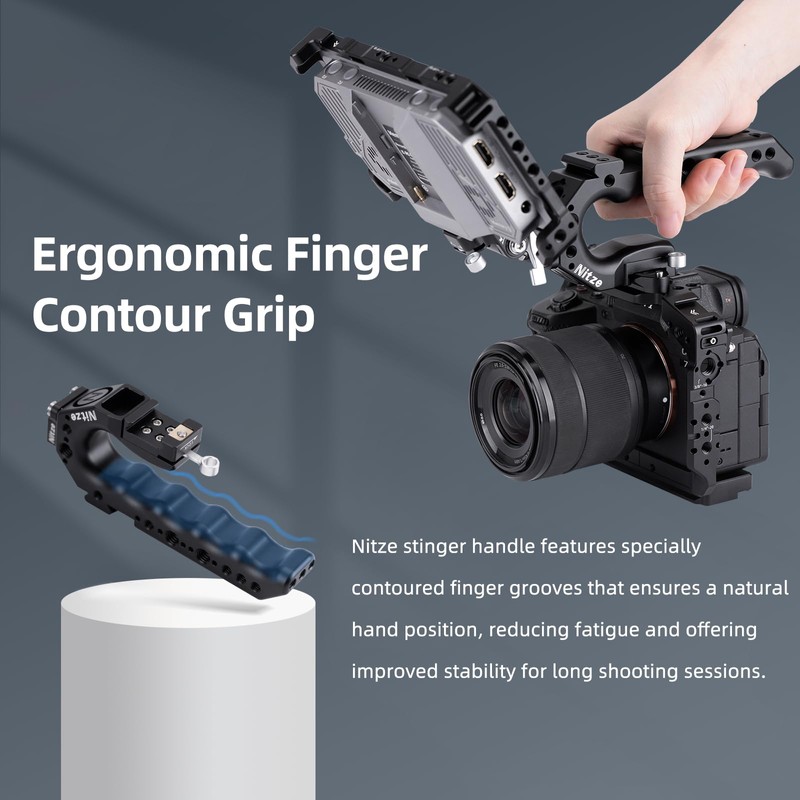 Nitze NATO Top Handle,Camera Cage Handgrip with Built-in NATO Rail,