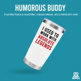 I Used to Work with Absolute Legend Vacuum Insulated Tumbler Farewell Going Away Gift for Coworker Retirement Gifts Goodbye Office Stainless Steel Removable Lid (White, 20 oz)